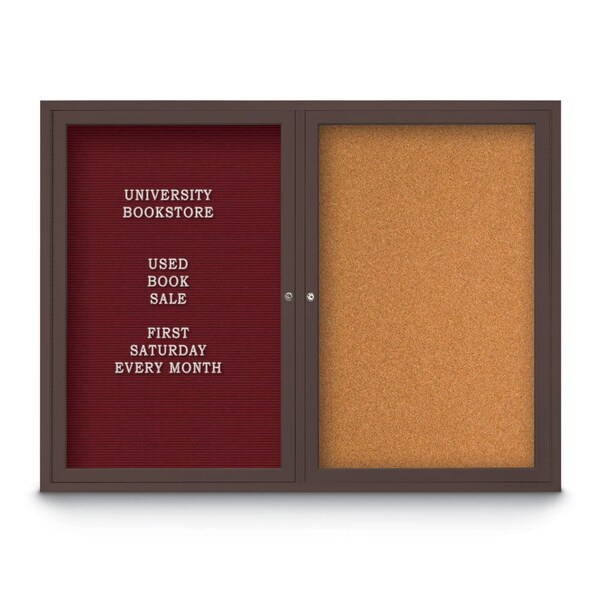 United Visual Products Corkboard, 24"x36", Cork/Black UV402PLUS-BLACK-CORK - main